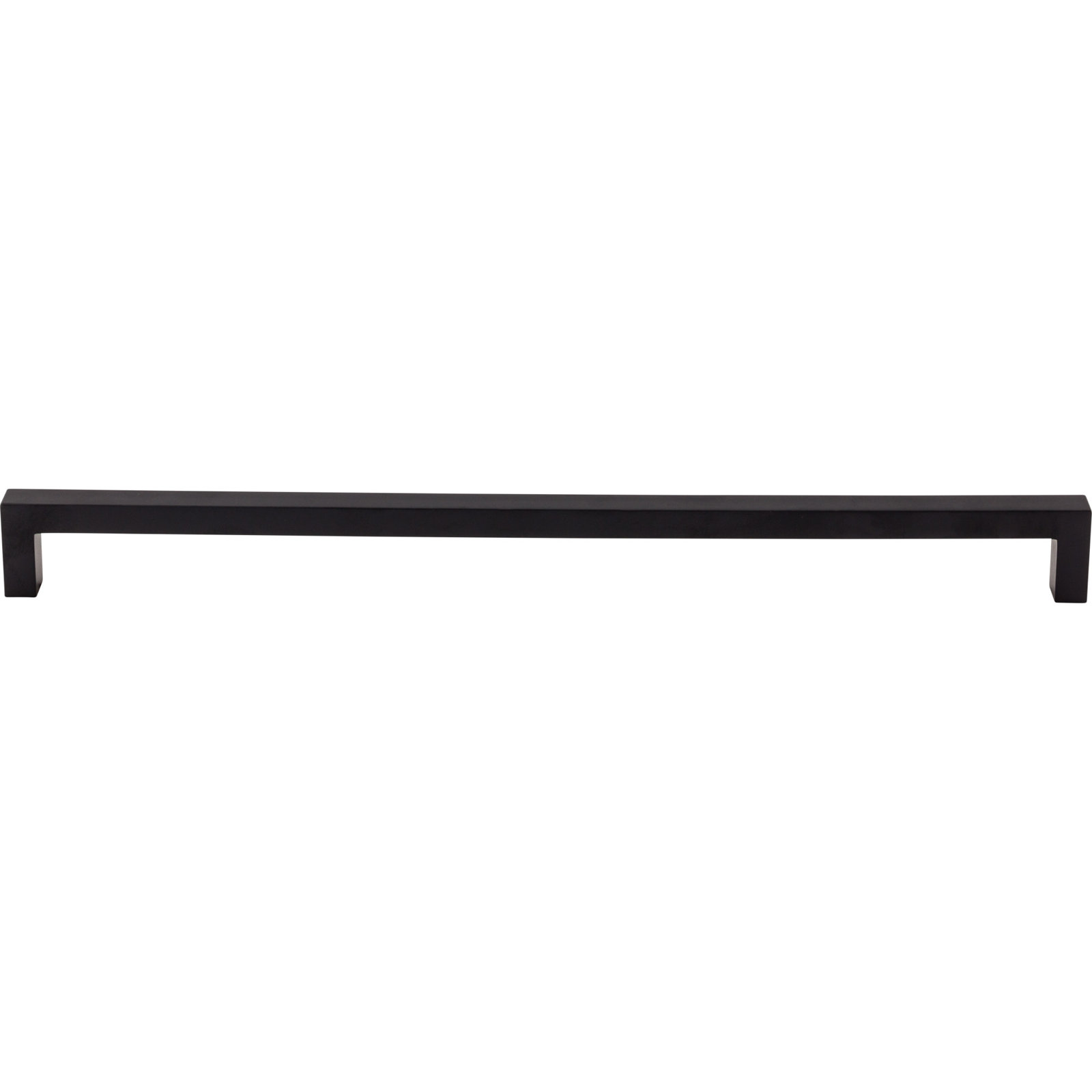 Square Bar Cabinet Pull, 17 5/8" Center to Center, Flat Black