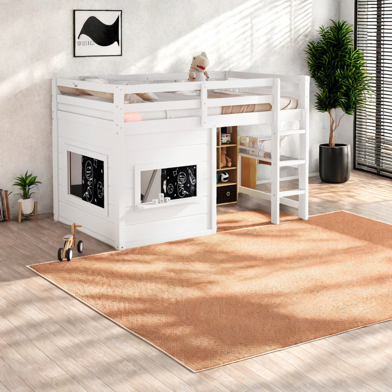 Lit simple peu encombrant avec rangement, bois de pin, style loft moderne, idéal pour les maisons compactes