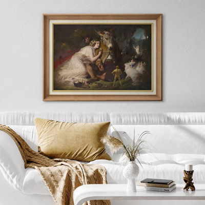 Romantic Mythology Unicorn Scene Artwork, Living Room Pictures, Framed Canvas Giclee Print Wall Art