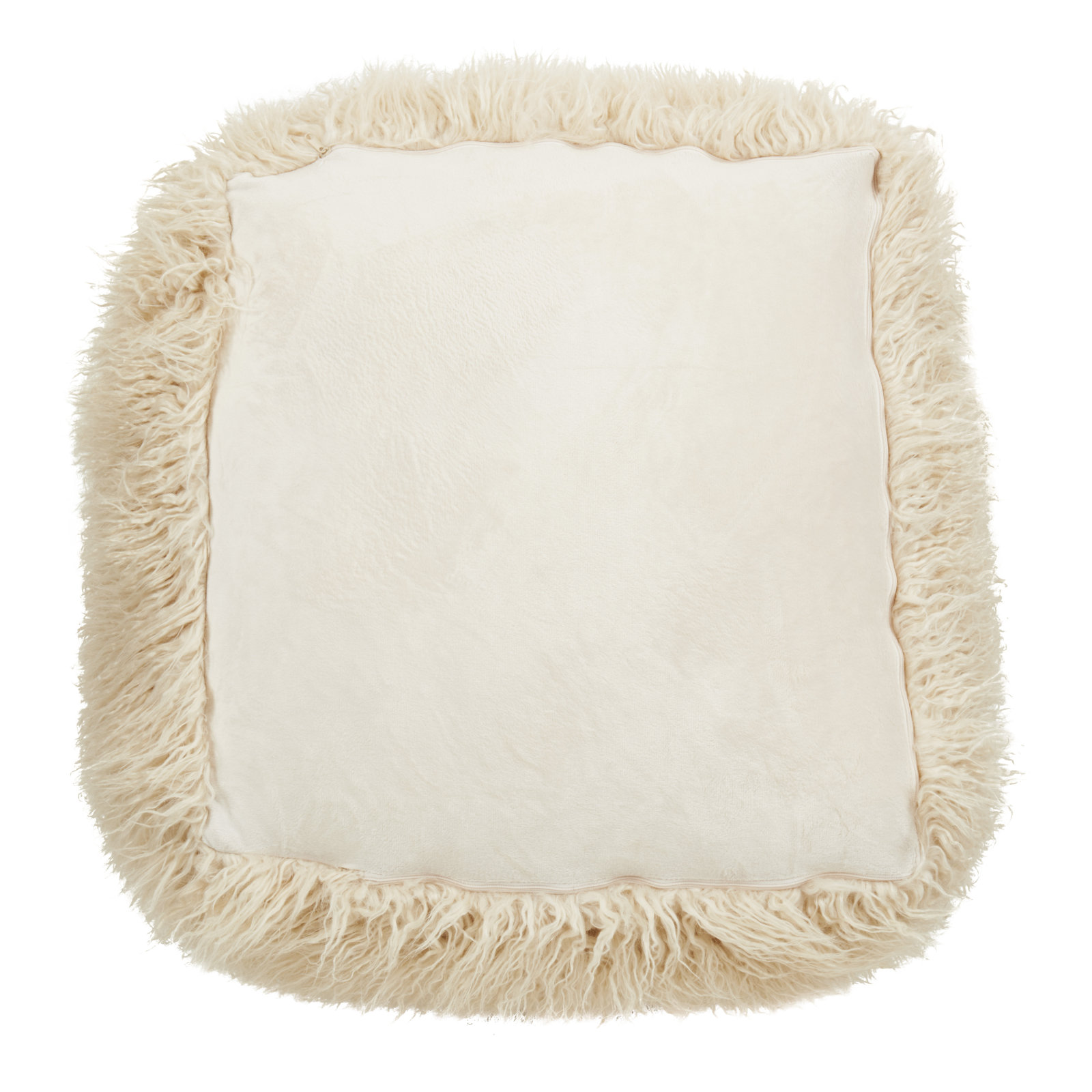 Snug Haven Pouf, Cream Acrylic