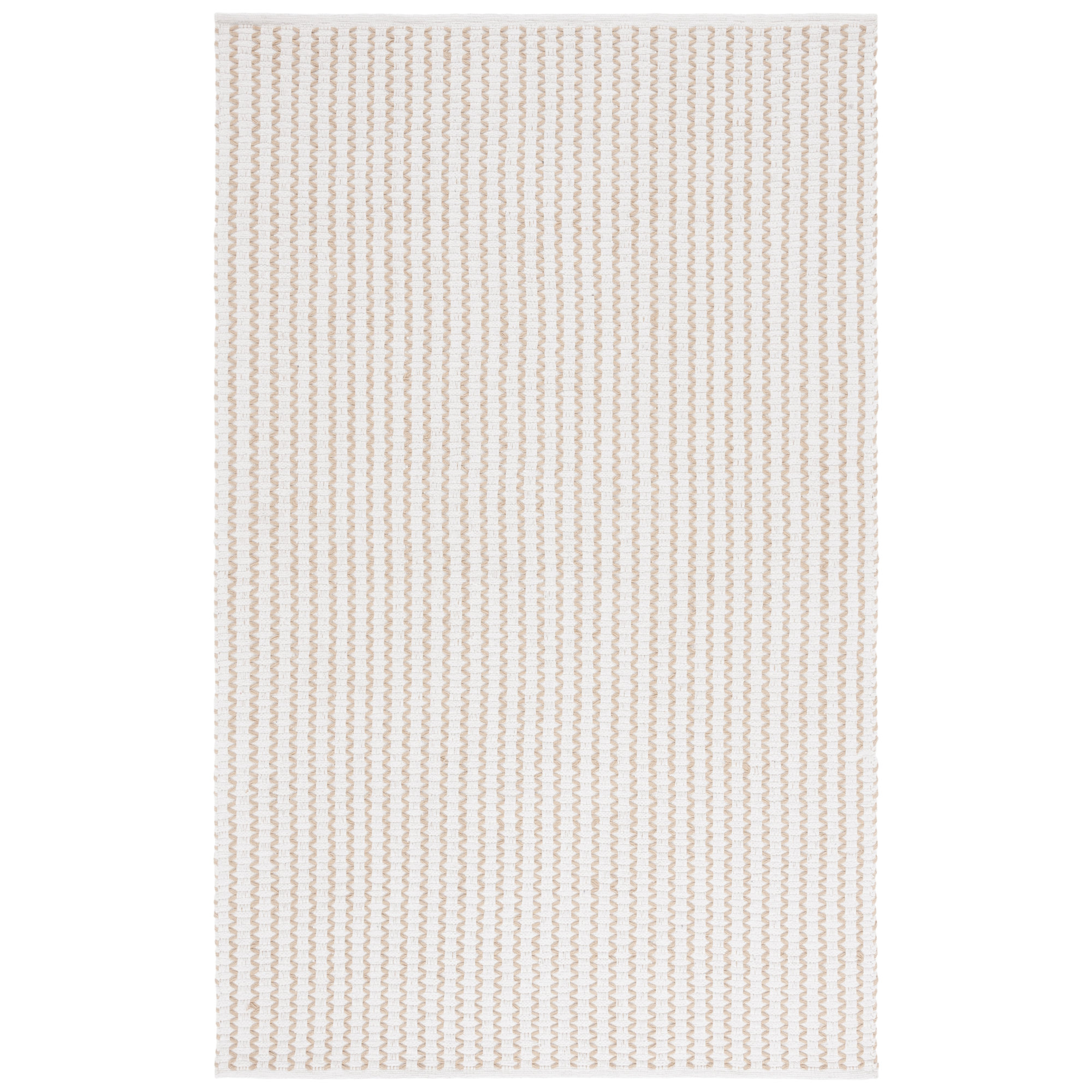 Cape Cod 451 Hand Woven Cotton Pile Chevron / Zig Zag Rug, Rectangle 5' x 8'