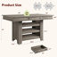 Table de salle à manger à hauteur de comptoir 60 po pour 4 personnes, grande table de cuisine rectangulaire pour 6 personnes avec plateau épais, table de salle à manger à hauteur de bar avec support à vin profond, tablettes de cuisine, bar, pub-2059715847