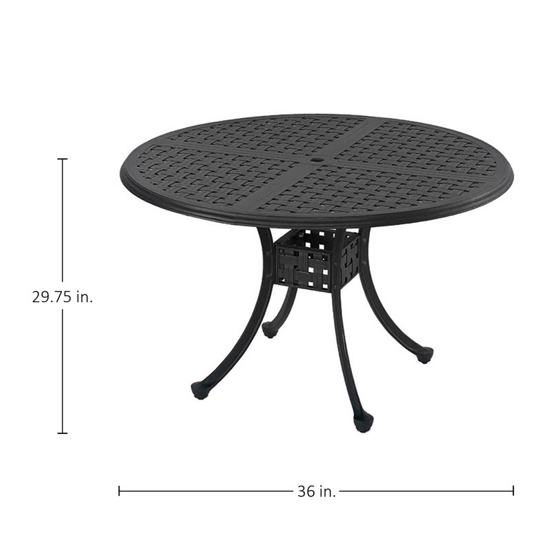 Cast Stone Cast Aluminum Dining Table, Aged Stone Gray