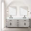 Meuble-lavabo double en chêne blanc 84 po X P 22 po D, avec plateau en marbre de Carrare