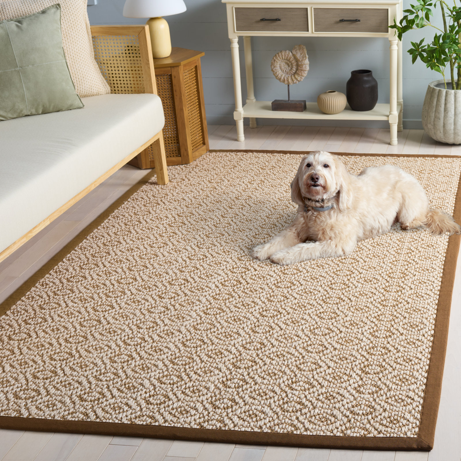Jacquard Geometric Sisal Rug, Rectangle 6' x 9'