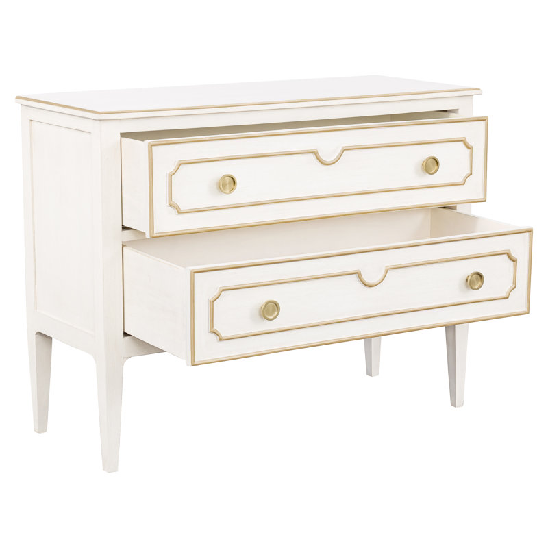 Camille 2 Drawer 44" W Dresser, Gold
