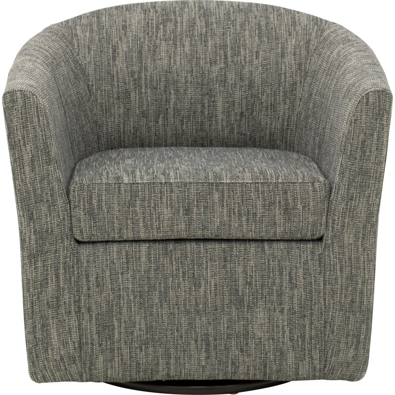 Bozanka 31'' Wide Swivel Barrel Chair, Hapden Charcoal 100% Polyester