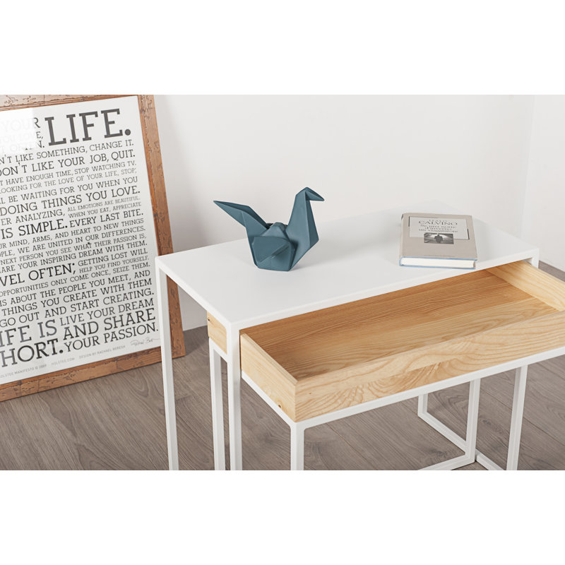 Table basse Jannet, Blanc/brun
