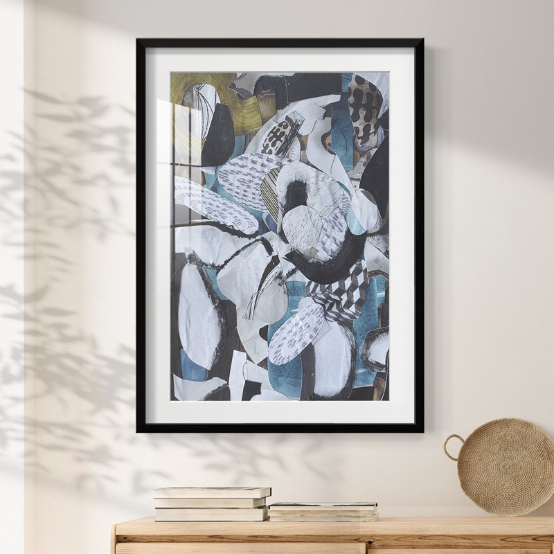 Verre de plage hawaïen - impression encadrée, 28.5" H x 20.5" W, Black