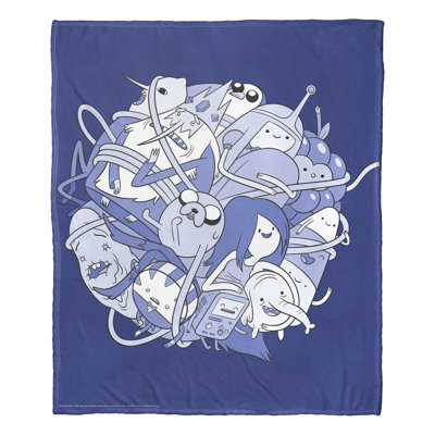 Cartoon Network Adventure Time Ball Of Fun Silk Touch Throw Blanket, Whimsical Cozy Throw, 50x60 Inc