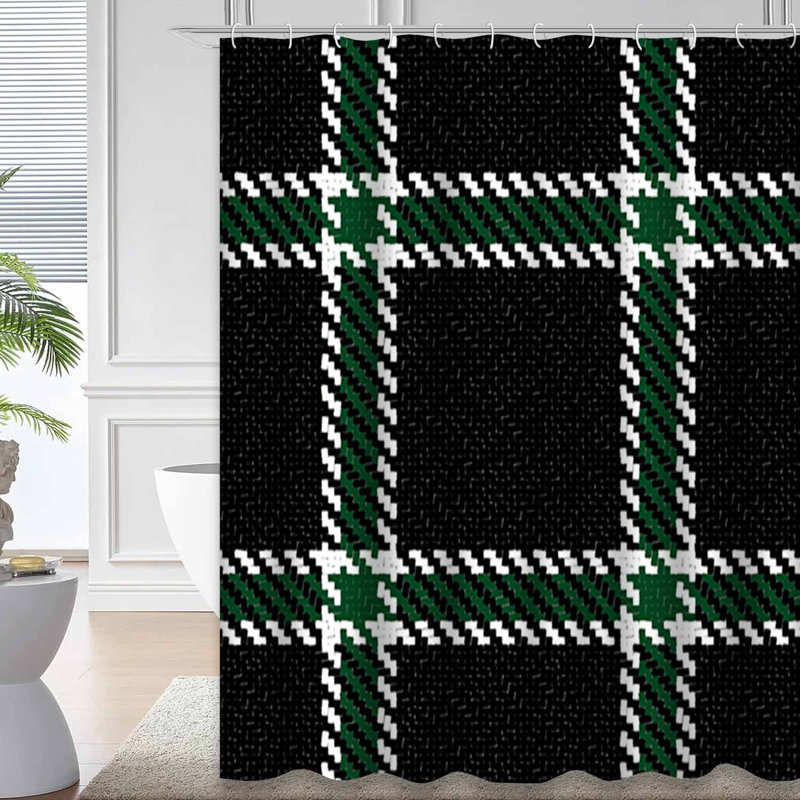 Rideau de douche avec 12 crochets Lumberjack, L 72 po x l 78 po