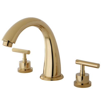 Kingston Brass Manhattan Two-Handle 3-Hole Deck Mount Roman Tub Faucet