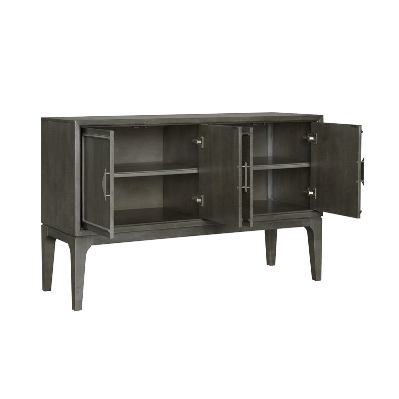 Heritage Dark Gray Figured Sycamore Veneer 4-Door Server