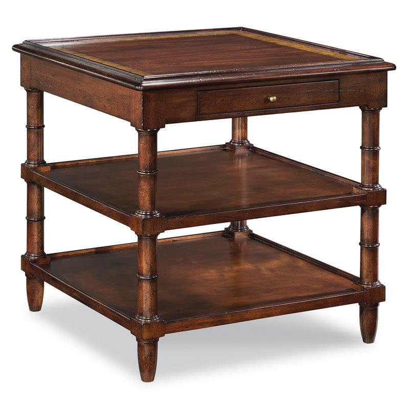 19th Century English Style Square Wood Tray Table