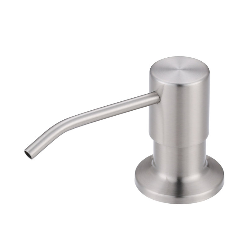 Kitchen Sink Mount Lotion Dispenser Top refill Stainless Steel Soap Dispenser with 17.6 oz. Cap, Brushed Nickel