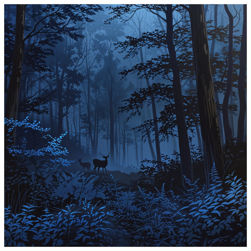 Deer In Dense Forest Comforter, Twin Extra Long