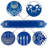Blue Hanukkah Menorah Embroidered Table Runner
