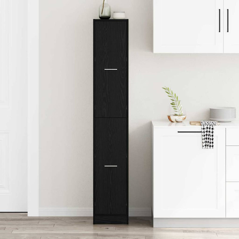 Apothecary Cabinet Engineered Wood, Black Oak, 174.5cm H x 30cm W x 41cm D