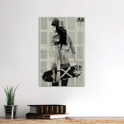 Sk8ter Gurl by Loui Jover - Wrapped Canvas Print