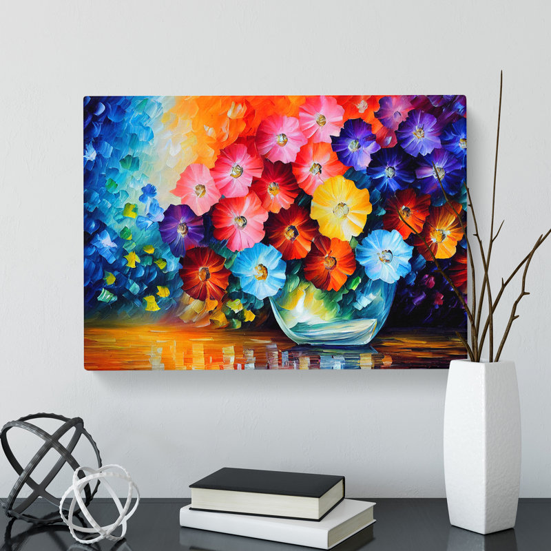 Assorted Flower Bouquet Vol.4 - Wrapped Canvas, 40cm H x 60cm W x 3cm D