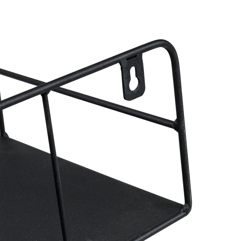 Tablette flottante en métal, H 6 po x l 24 po x P 10 po, Noir