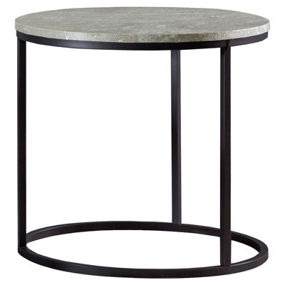 Grey And Gunmetal End Table