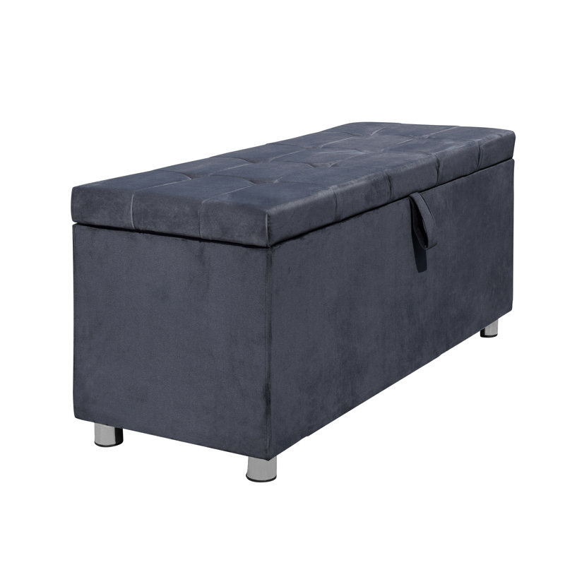 Greco Upholstered Storage Bench, Grey