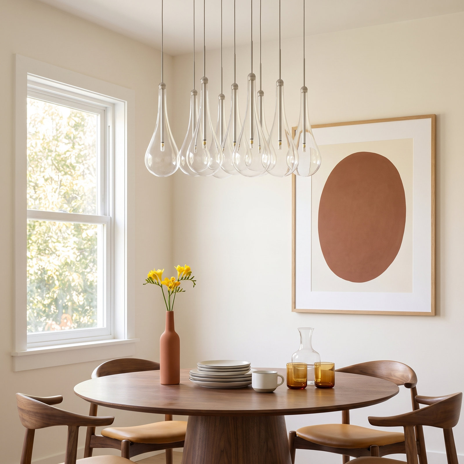 Posy 9 Light Glass Dimmable Pendant