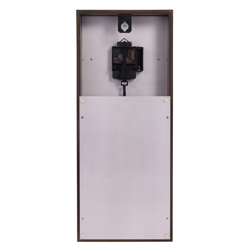 Reid Transitional Satin Espresso Solid Wood Wall Clock with Metal Pendulum