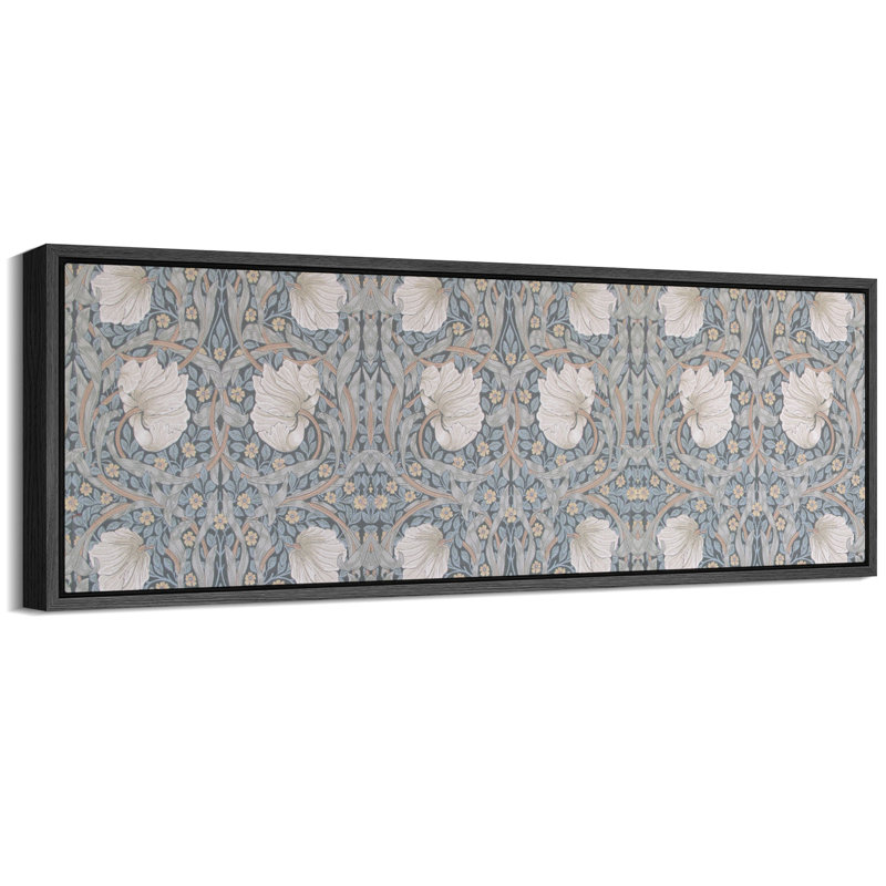 Abstrait botanique abstrait, élégant motif botanique floral classique, reproduction sur toile, H 20 po x l 60 po