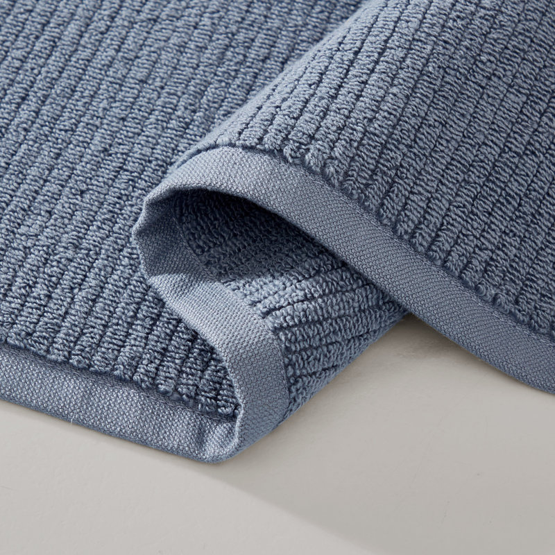 Egyptian Cotton Ribbed Towels, Slate, Bath Towel
