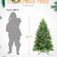 Arbre de Noël 9 pi avec 2435 PE mixtes et pointes, conception à charnières pour un assemblage rapide, support en métal robuste, décoration classique Pe +, support