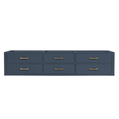Meuble-lavabo double bleu 84 po X P 22 po D