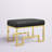 Upholstered Declan Laurence Stainless Steel Vanity Stool - Modern Upholstered Metal Accent Stool – Contemporary Decorative Stool for Living Room, Office, or Bedroom-370118247-370118245