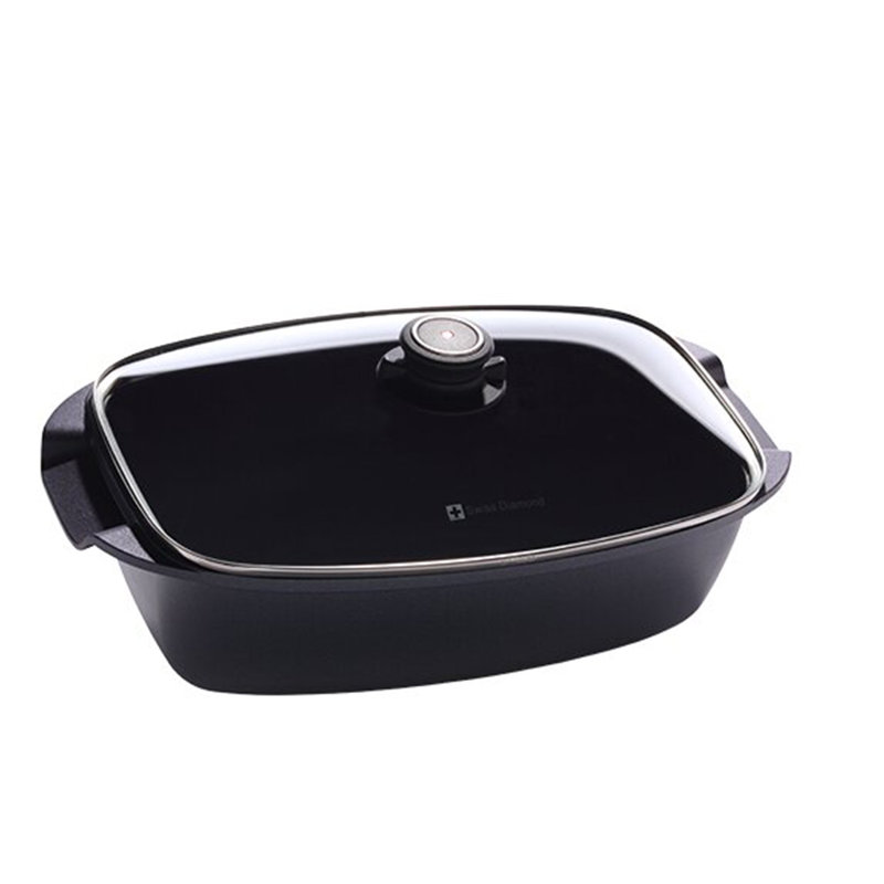 Non-Stick Aluminum Roasting Pan with Lid