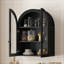 Châtelier mural arqué avec portes en verre trempé et étagère réglable-542411945