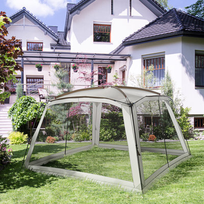 Outsunny 12' X 12' Screen House Room, UV50+ Screen Tent With 2 Doors And Carry Bag, Easy Setup, For Patios Outdoor Camping Activities