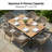 The Rectangular Aluminium Waterproof Patio Outdoor Dining Table with Umbrella Hole(Include lid)-446295914