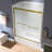 Double Sliding Tub Door 56-60 Inch Width x 60 Inch Height | 1/4"(6mm) Clear Tempered Glass, Safe Explosion-Resistant-122721550