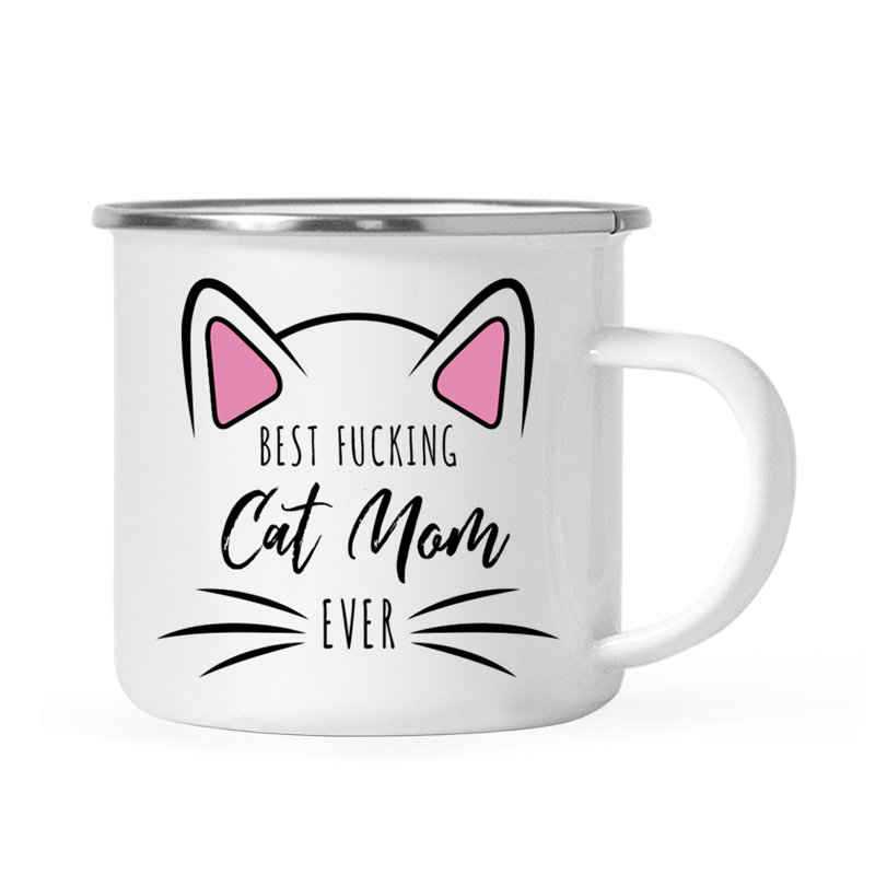 Tasse à café «Funny Cat Lover Campfire», « Best Fucking Cat Mom Ever » - La meilleure mam