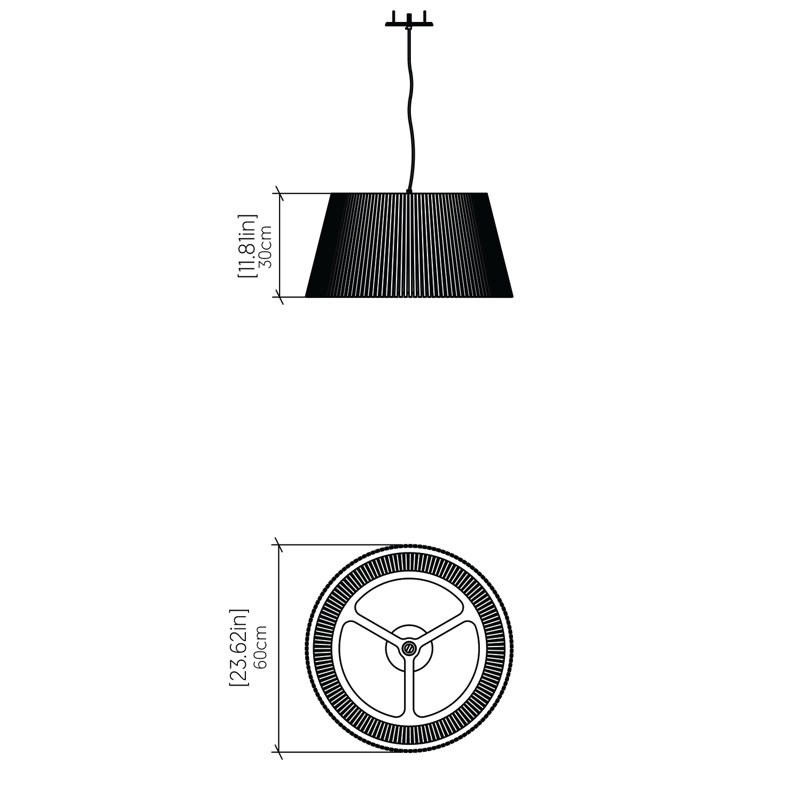 Living Hinges 1 - Light Pendant, 11.81" H x 23.62" W x 23.62" D, Laurel Freijo