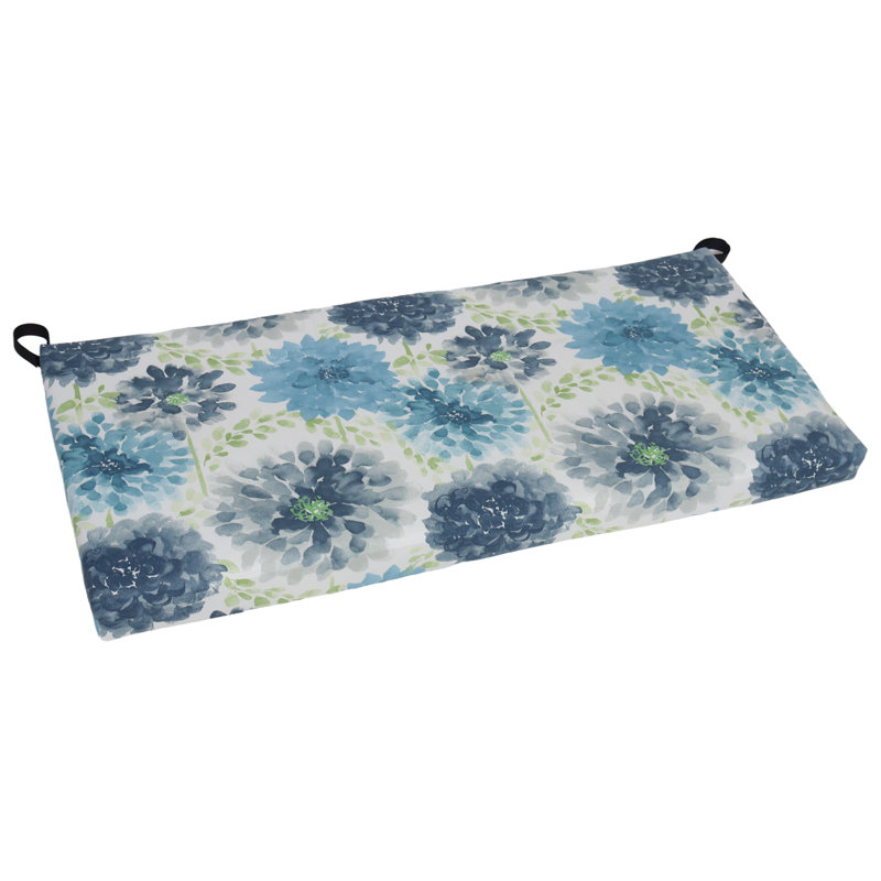 Coussin de causeuse d'extérieur, Brun clair / vert / bleu / brise de terrasse rayé, L 45 po x P 19 po