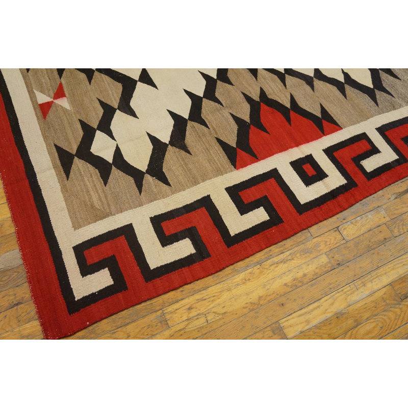 Flatweave Wool Geometric Area Rug