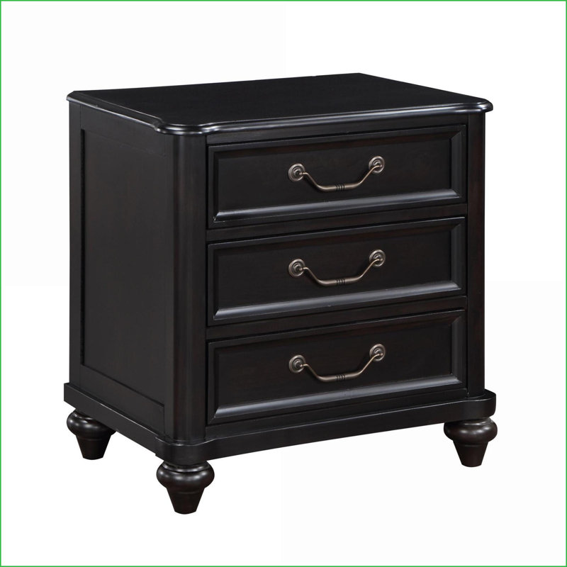 Table de chevet 3 tiroirs Charcoal