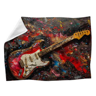 Guitar Fleece Throw Blanket - Music Throws for Sofas or Beds
