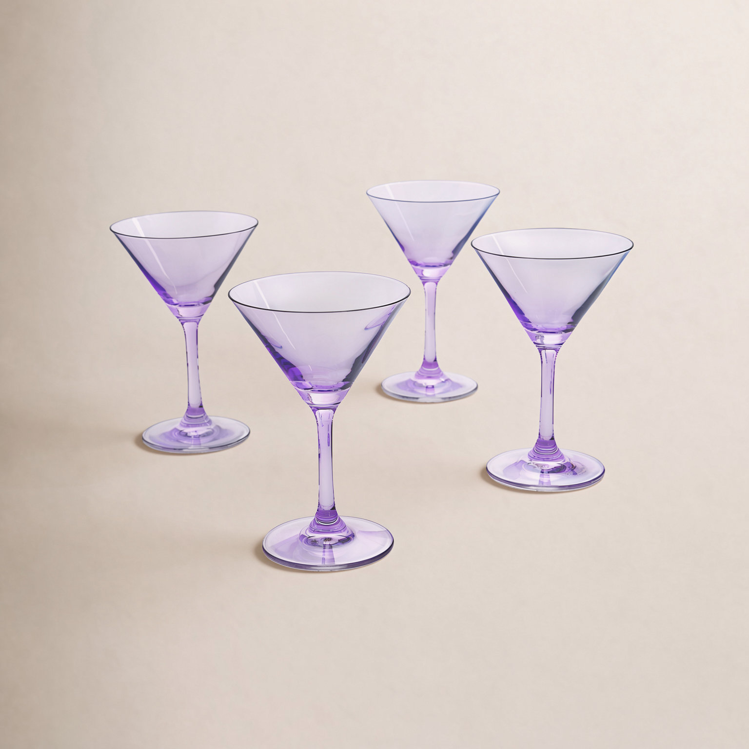 Veneto Crystal Martini Glass, Amethyst