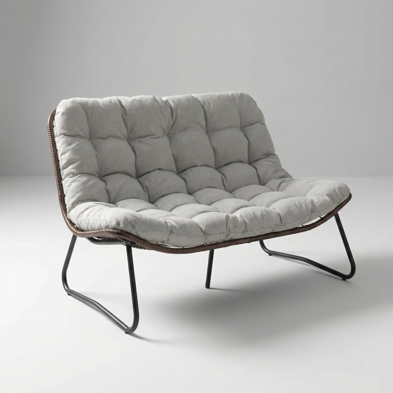 All-Weather Outdoor Loveseat Sofa with Thick Cushions and Gliding Motion for Patio Garden Balcony Backyard Seating