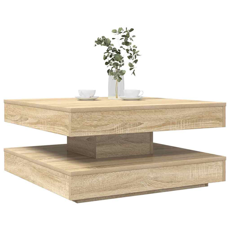 Coffee Table with Storage, Sonoma Oak, 34.5" H x 70" L x 70" W