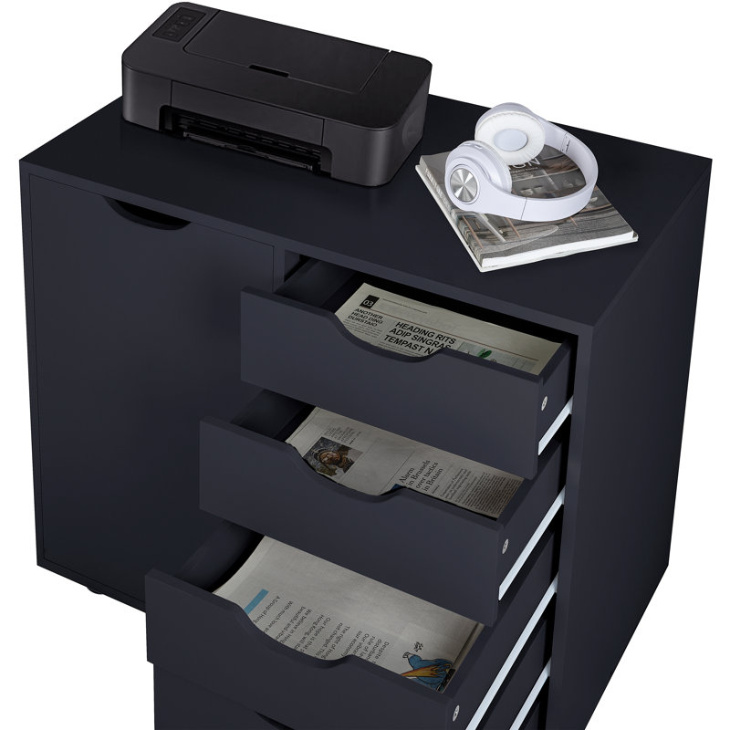 Classeur de bureau 5 tiroirs Coheman, Noir