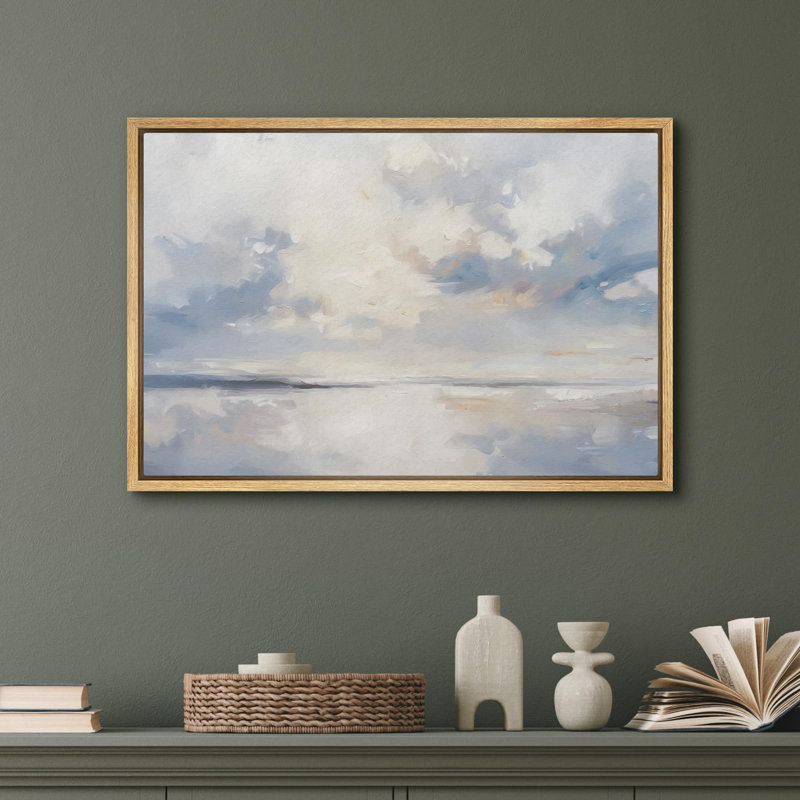 Coastal Beach Seascape, océan côtier minimaliste moderne, H 24 po x l 36 po, Naturel